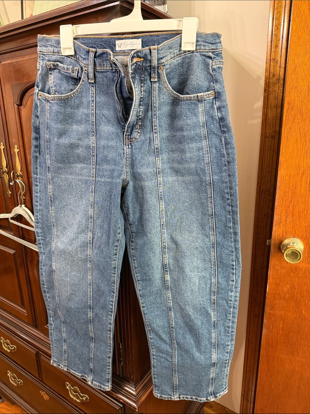 Jessica Simpson Blue High-Rise Straight Leg Jeans